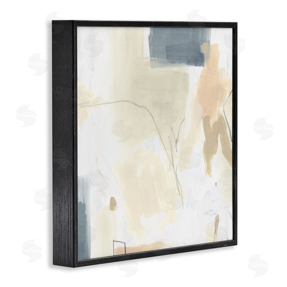 June Erica Vess Plaster Line Abstract Black Framed Giclee Wall Art Print