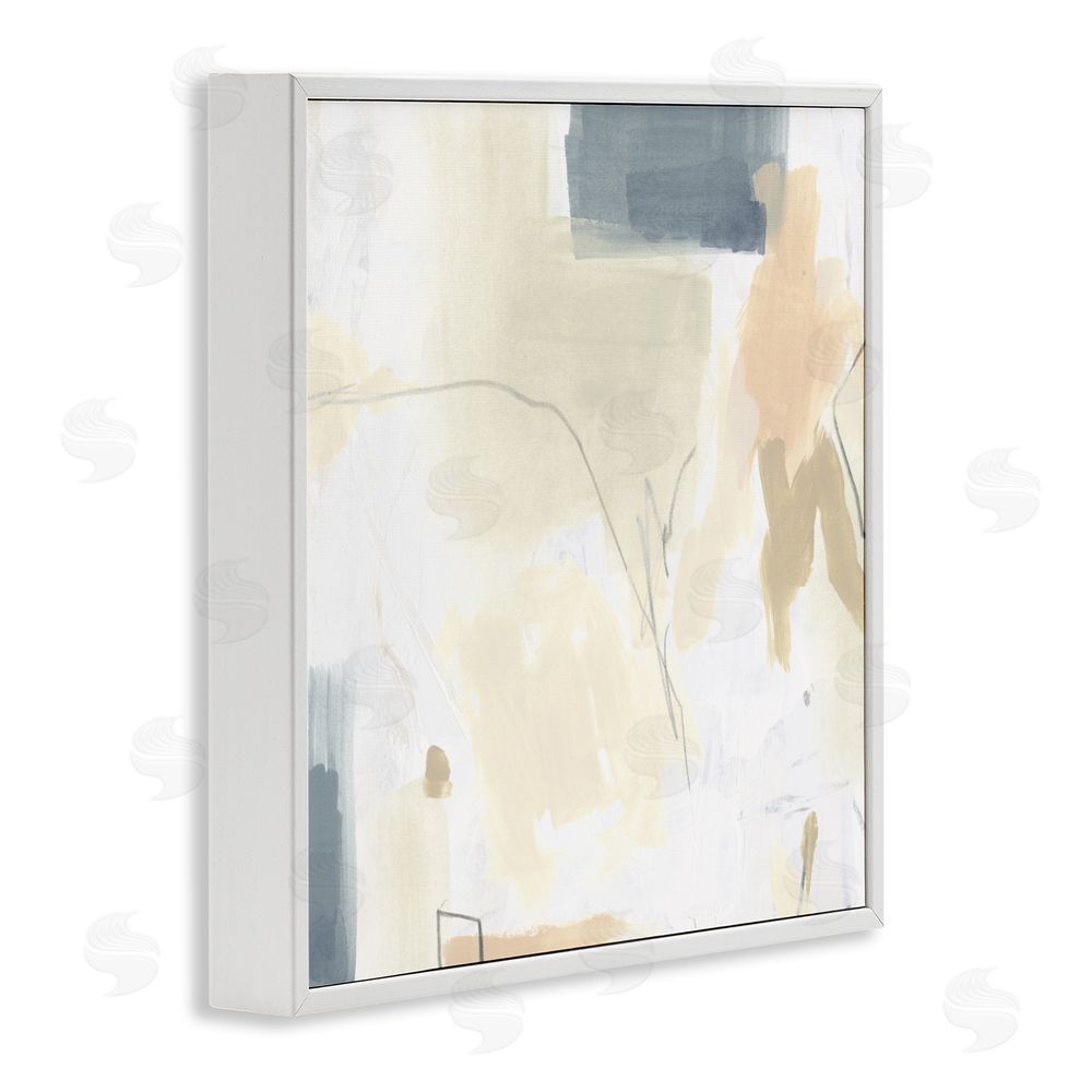 June Erica Vess Plaster Line Abstract White Framed Giclee Wall Art Print
