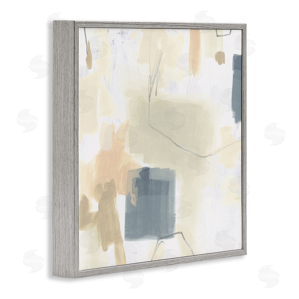 June Erica Vess Minimal Plaster Line Gray Framed Giclee Wall Art Print