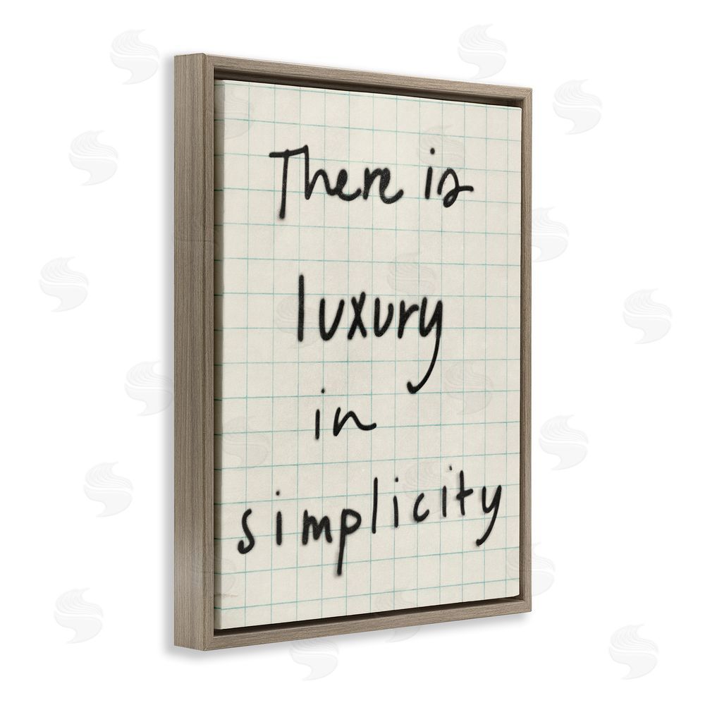Victoria Barnes Luxury In Simplicity Scrawl Brown Floating Frame Canvas Wall Art