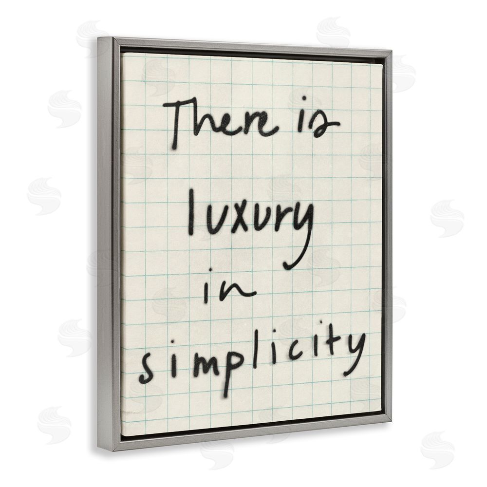 Victoria Barnes Luxury In Simplicity Scrawl Gray Floating Frame Canvas Wall Art