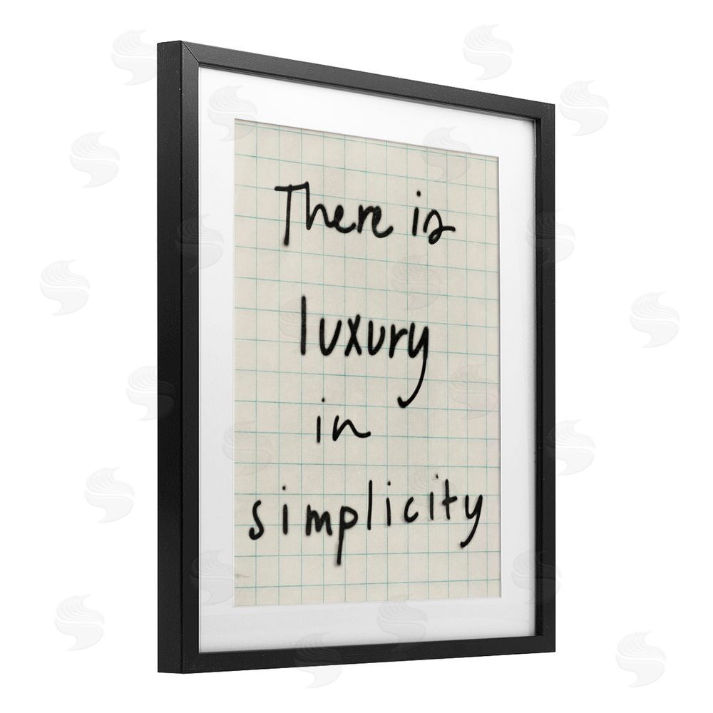 Victoria Barnes Luxury In Simplicity Scrawl Black Framed Print Under Glass with Mat Wall Art