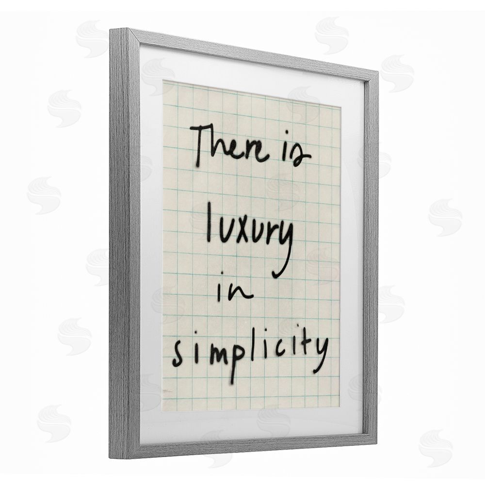Victoria Barnes Luxury In Simplicity Scrawl Gray Framed Print Under Glass with Mat Wall Art