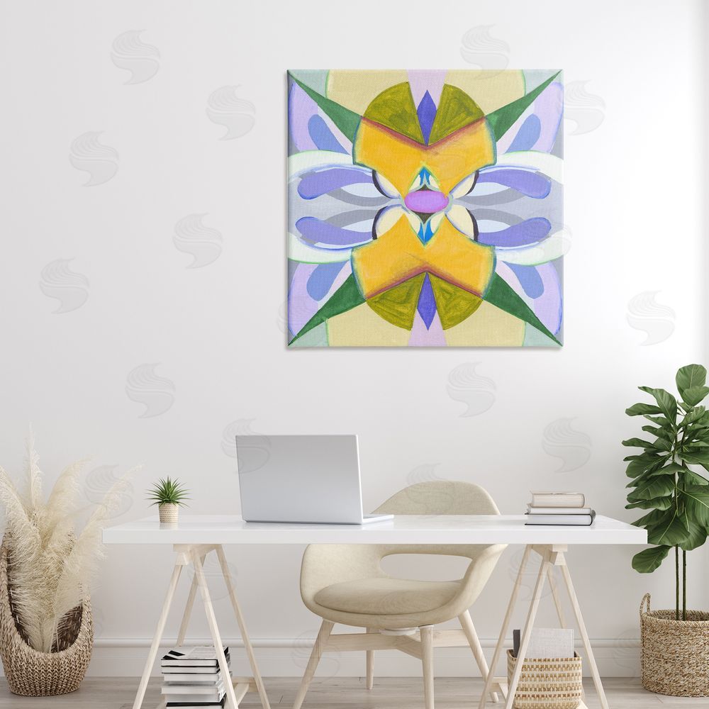 Melissa Wang Revival Kaleidoscope Symmetry Stretched Canvas Wall Art Print in Room