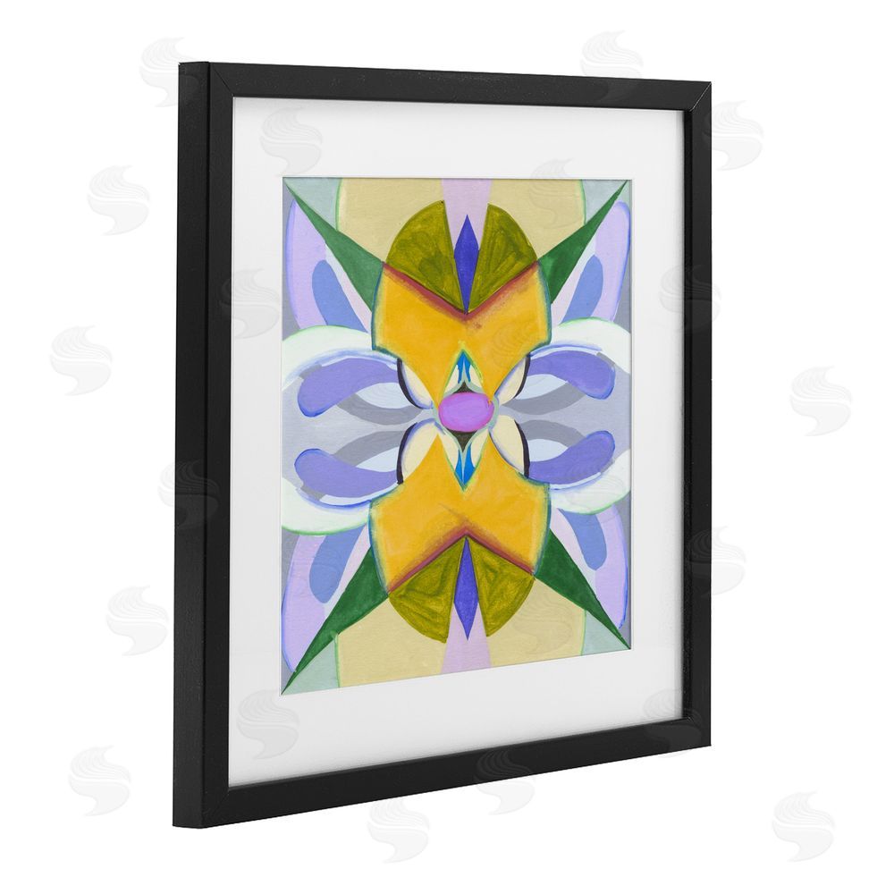 Melissa Wang Revival Kaleidoscope Symmetry Black Framed Print Under Glass Wall Art