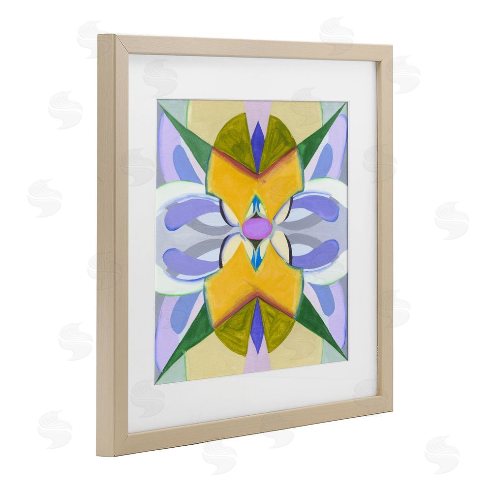 Melissa Wang Revival Kaleidoscope Symmetry Brown Framed Print Under Glass Wall Art