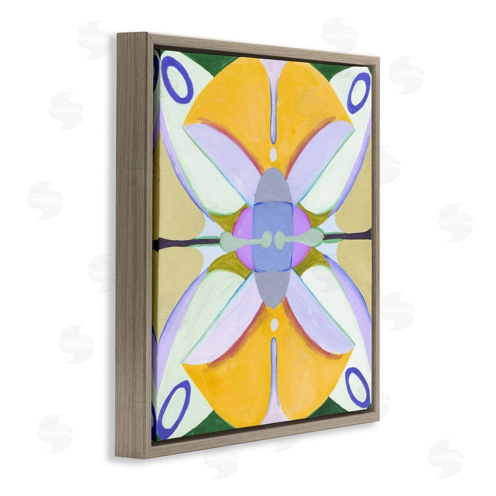 Melissa Wang Warm Revival Kaleidoscope Brown Floating Frame Canvas Wall Art Print