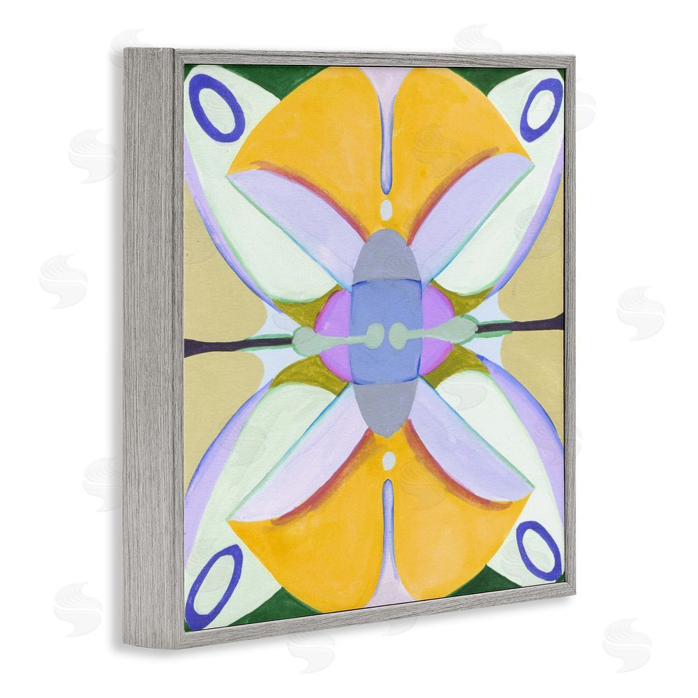 Melissa Wang Warm Revival Kaleidoscope Gray Framed Giclee Wall Art Print