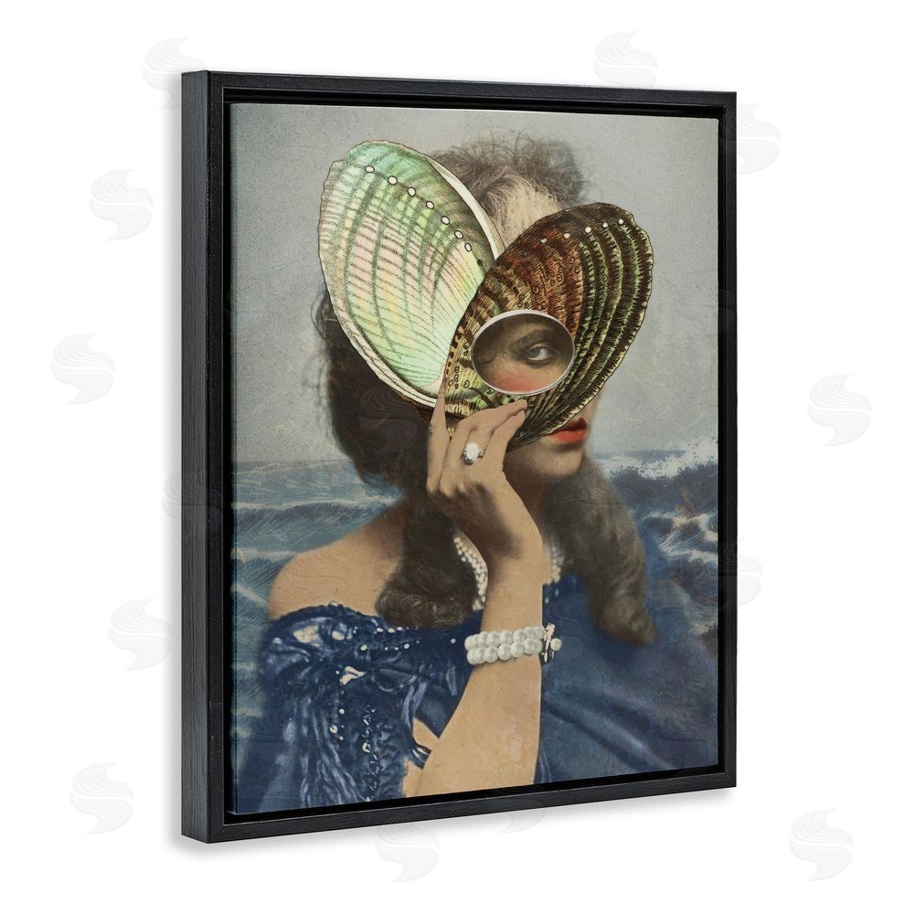 Victoria Barnes Portrait of Naturalist Black Floating Frame Canvas Wall Art Print