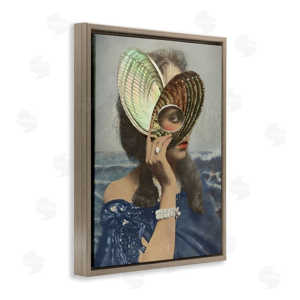 Victoria Barnes Portrait of Naturalist Brown Floating Frame Canvas Wall Art Print