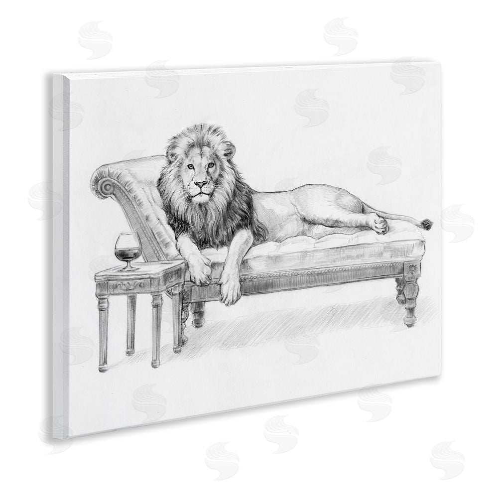 Victoria Barnes Lounging Beast Lion Wooden Wall Plaque Art Print