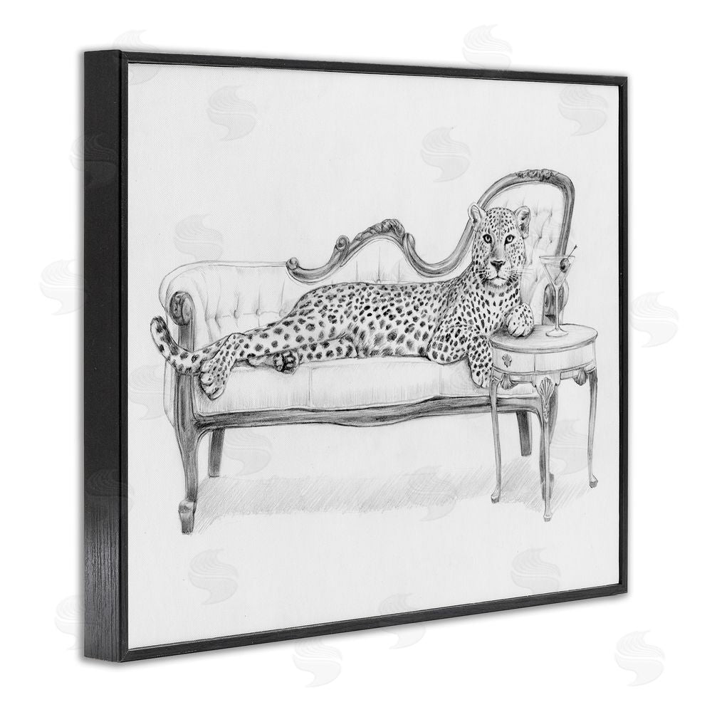 Victoria Barnes Lounging Beast Cheetah Blacked Framed Giclee Wall Art Print