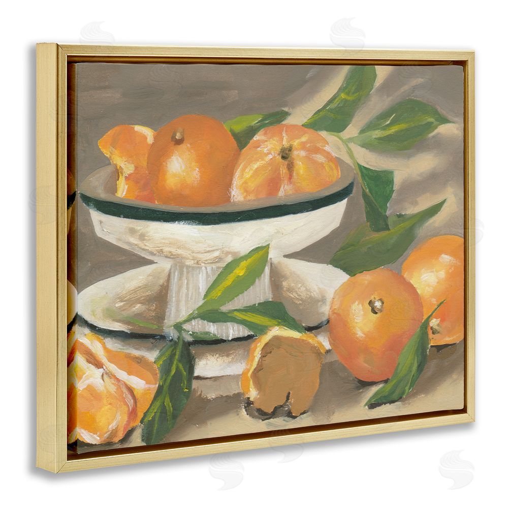 Melissa Wang Oranges in Stillness Gold Floating Frame Canvas Wall Art Print