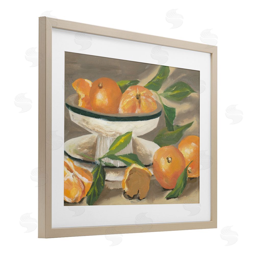 Melissa Wang Oranges in Stillness Brown Framed Print Under Glass Wall Art