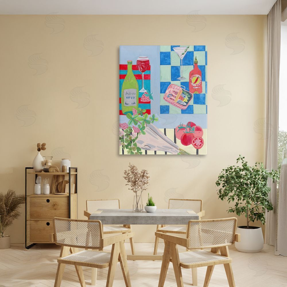 Melissa Wang Saucy Kitchen Secrets Stretched Canvas Wall Art Print in Room