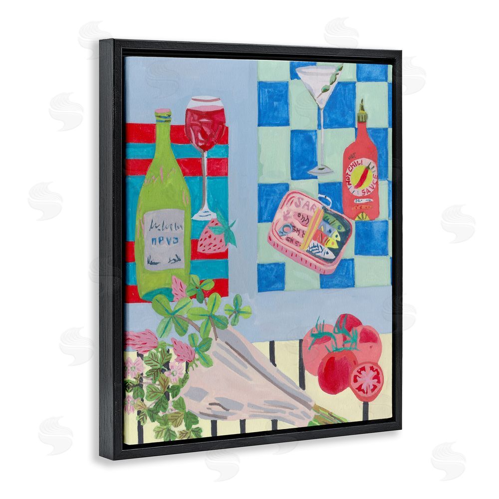 Melissa Wang Saucy Kitchen Secrets Black Floating Frame Canvas Wall Art Print