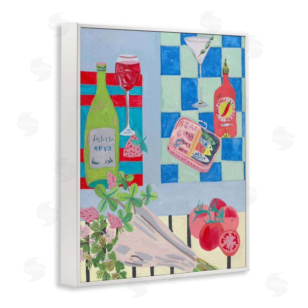 Melissa Wang Saucy Kitchen Secrets White Framed Giclee Wall Art Print