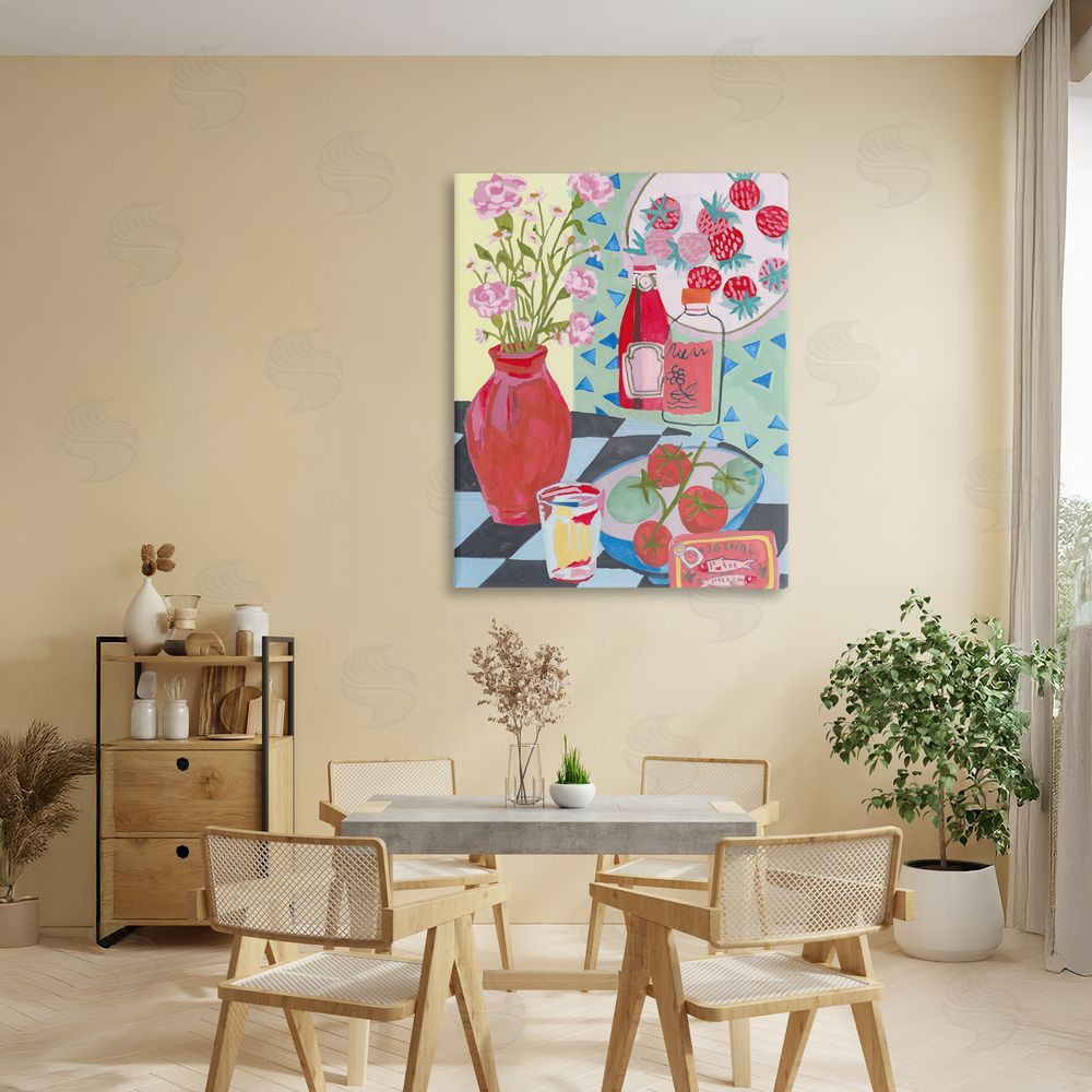 Melissa Wang Kitchen Sauces Still Life Stretched Canvas Wall Art in Room