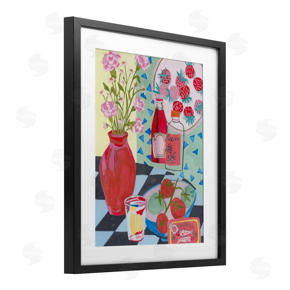 Melissa Wang Kitchen Sauces Still Life Black Framed Print Under Glass with Mat Wall Art