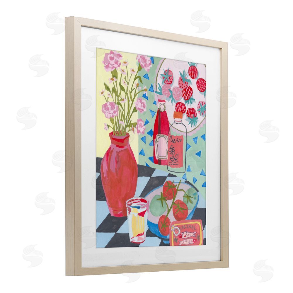 Melissa Wang Kitchen Sauces Still Life Brown Framed Print Under Glass with Mat Wall Art