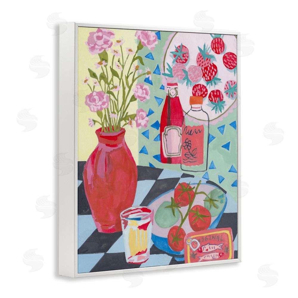 Melissa Wang Kitchen Sauces Still Life White Framed Giclee Wall Art Print