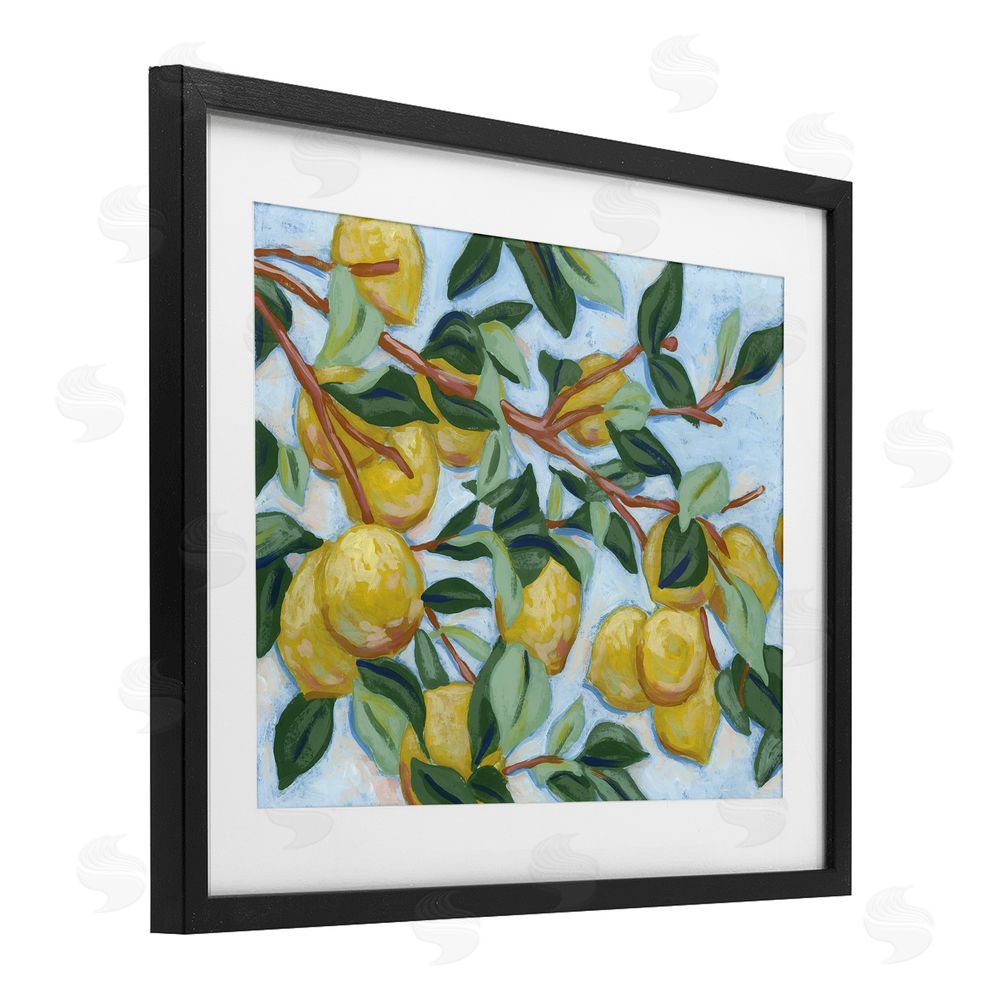 June Erica Vess Sunshine Citrus Tree Black Framed Print Under Glass Wall Art