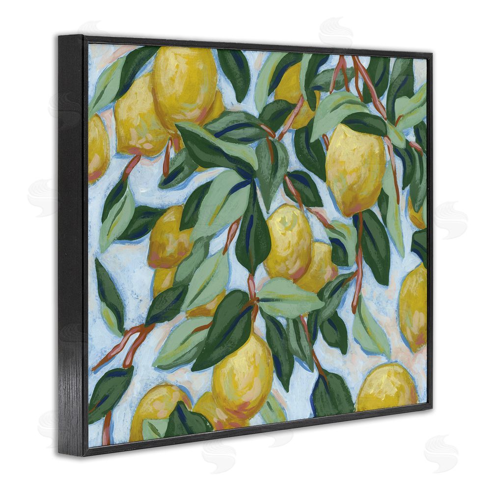 June Erica Vess Summer Citrus Tree Black Framed Giclee Wall Art Print