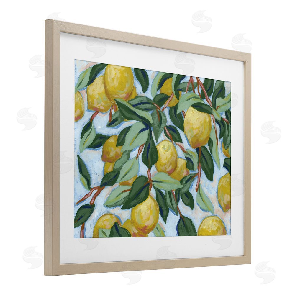 June Erica Vess Summer Citrus Tree Brown Framed Print Under Glass Wall Art