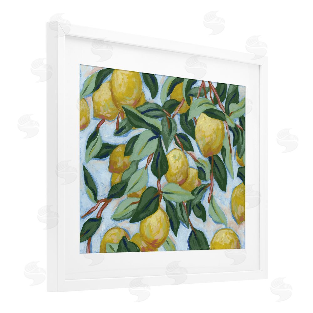 June Erica Vess Summer Citrus Tree White Framed Print Under Glass Wall Art