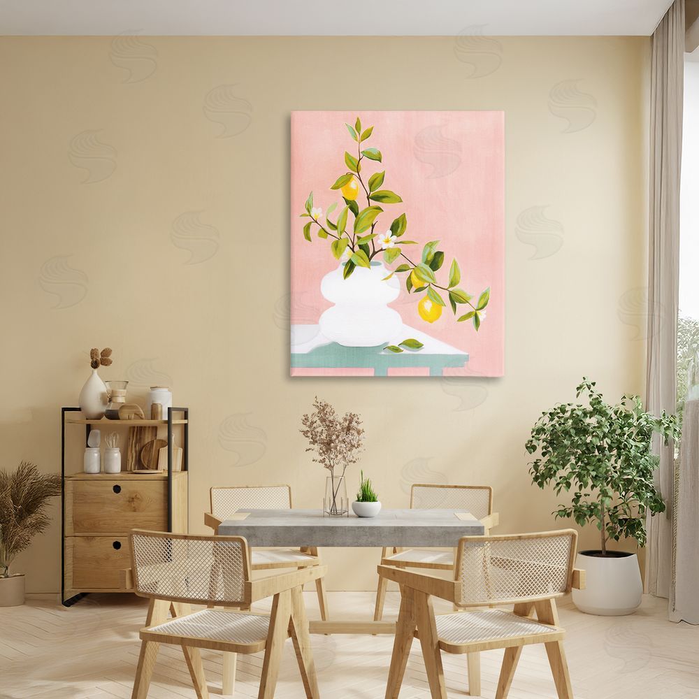Grace Popp Afternoon Limoncello Plant Stretched Canvas Wall Art in Room
