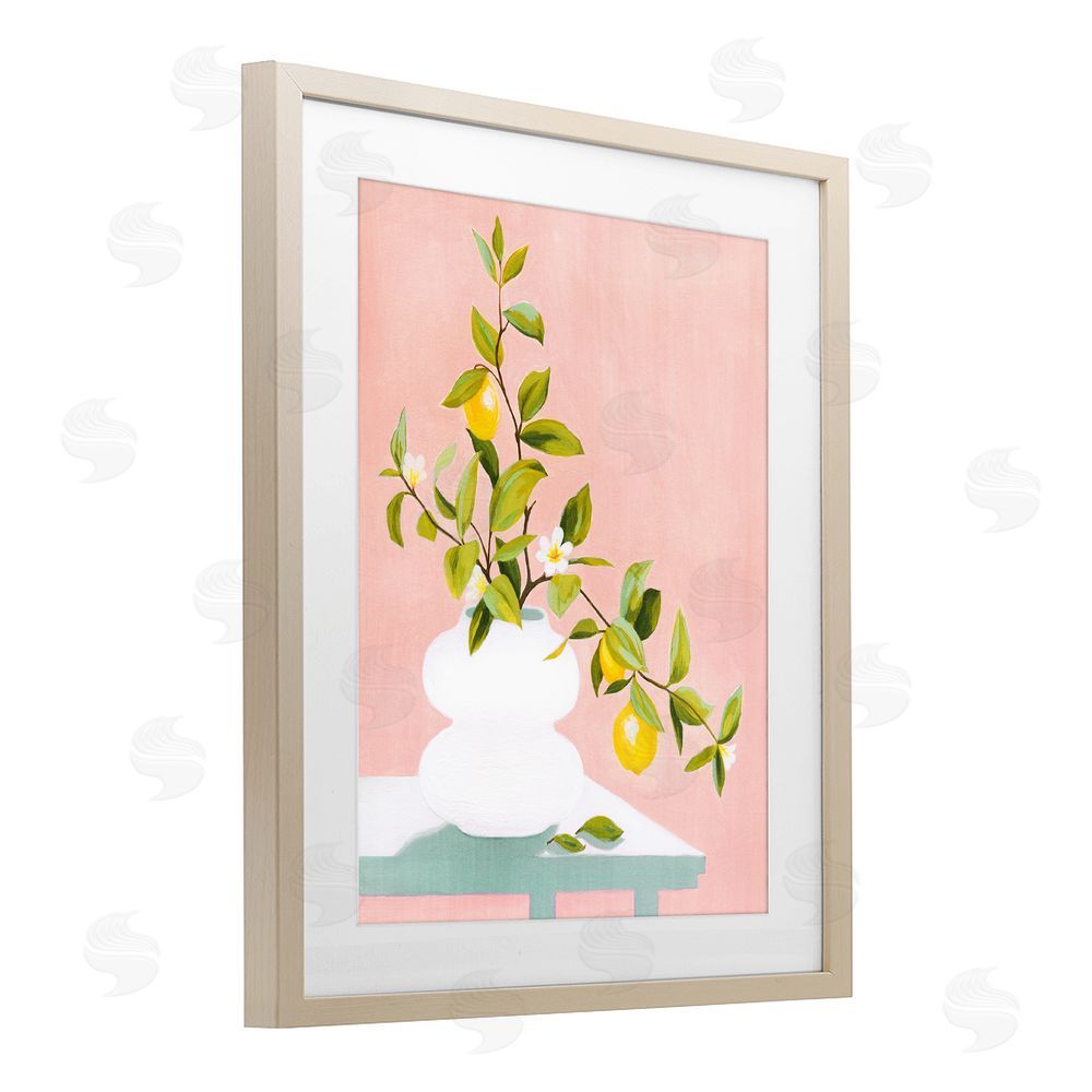 Grace Popp Afternoon Limoncello Plant Birch Framed Print Under Glass Wall Art