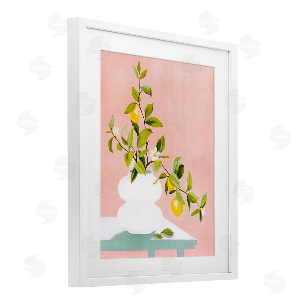 Grace Popp Afternoon Limoncello Plant White Framed Print Under Glass Wall Art