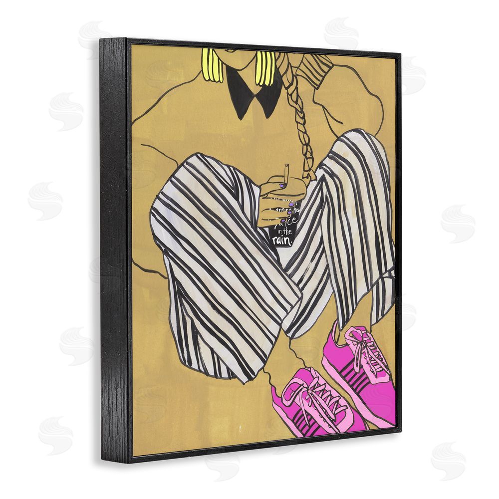 Melissa Wang Crimson Thread Fashionista Black Framed Giclee Wall Art Print