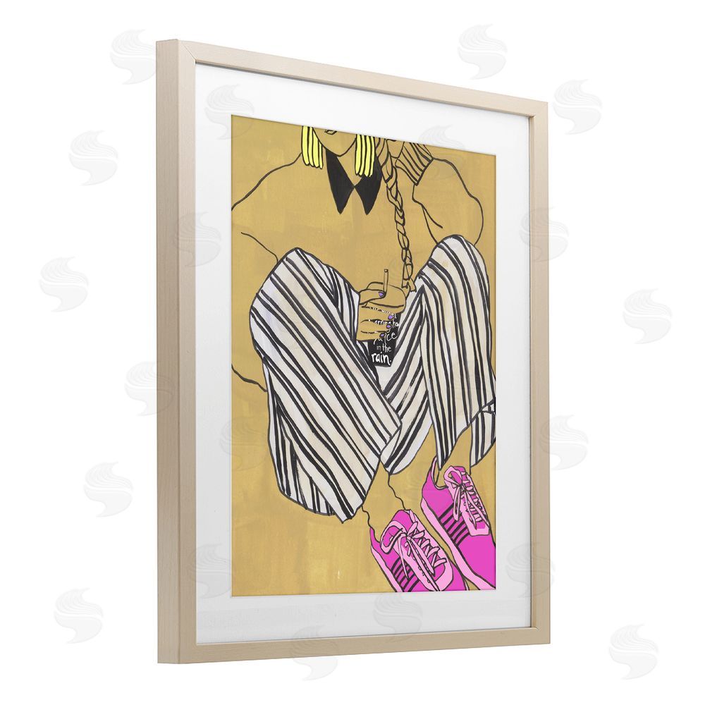 Melissa Wang Crimson Thread Fashionista Birch Framed Print Under Glass Wall Art