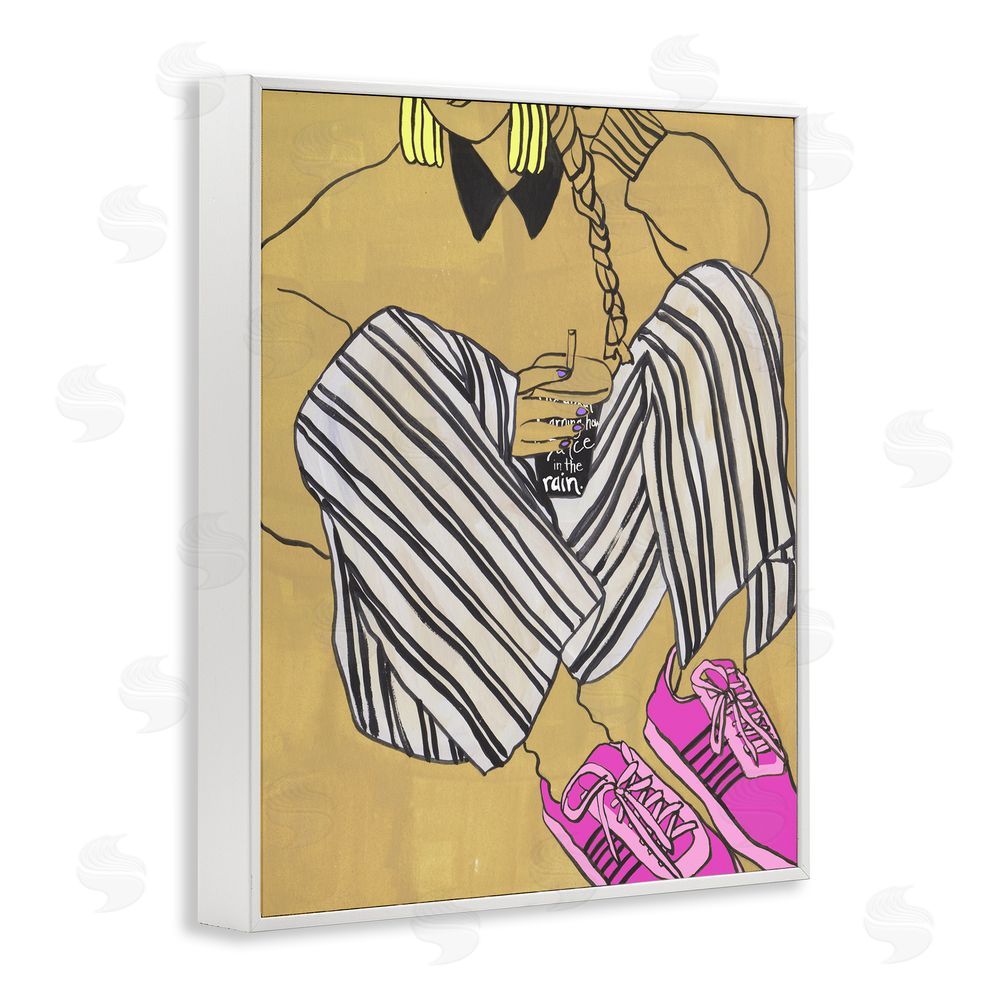 Melissa Wang Crimson Thread Fashionista White Framed Giclee Wall Art Print