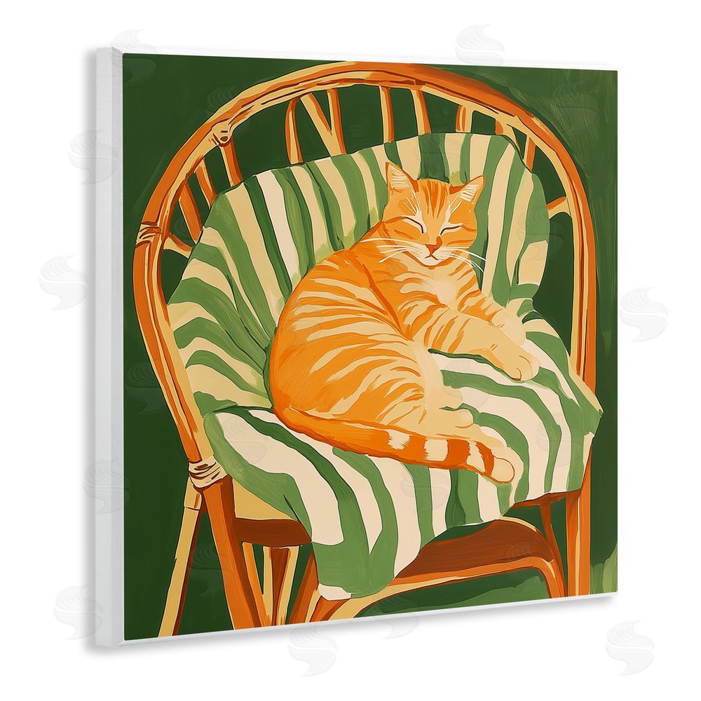 Walker Noble Cat In Rattan Chair Wall Plaque Art Print