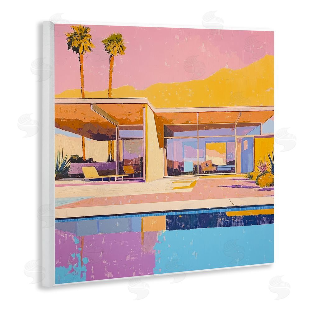 Walker Noble Vivid Villa at Sunset Wall Plaque Art Print