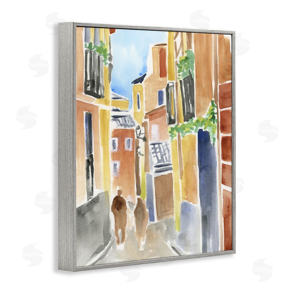 June Erica Vess Calles de Madrid Architecture Gray Framed Giclee Wall Art Print