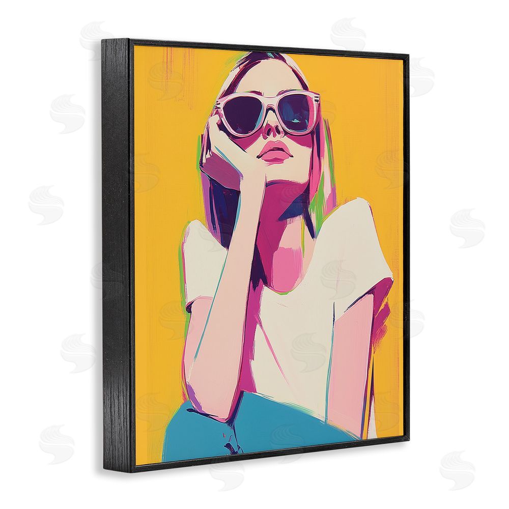 Walker Noble Chroma Shades Girl Black Framed Giclee Wall Art Print