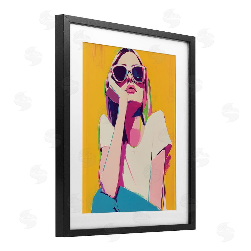 Walker Noble Chroma Shades Girl Black Framed Print Under Glass Wall Art