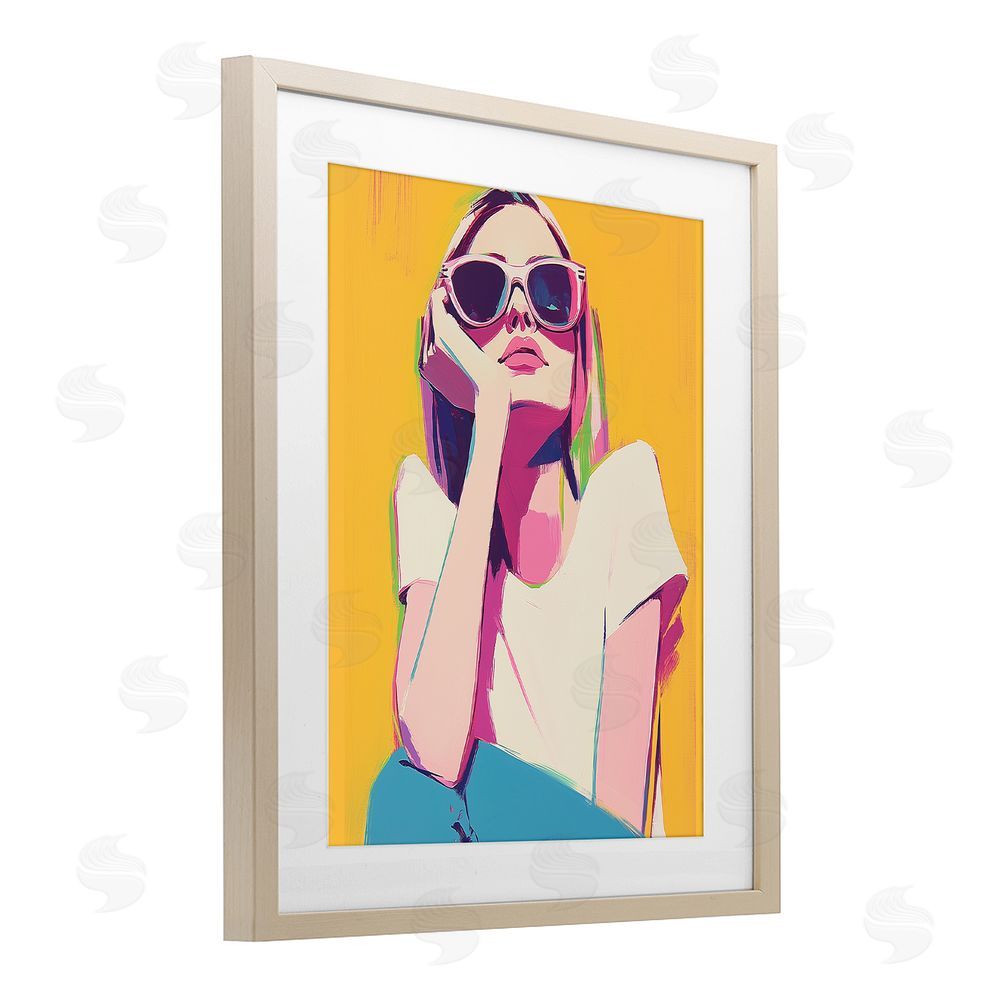 Walker Noble Chroma Shades Girl Birch Framed Print Under Glass Wall Art
