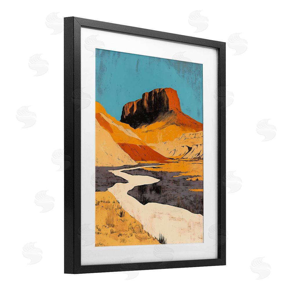 Walker Noble Vintage Canyon Pass Black Framed Print Under Glass Wall Art