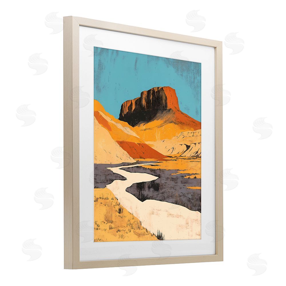 Walker Noble Vintage Canyon Pass Brown Framed Print Under Glass Wall Art
