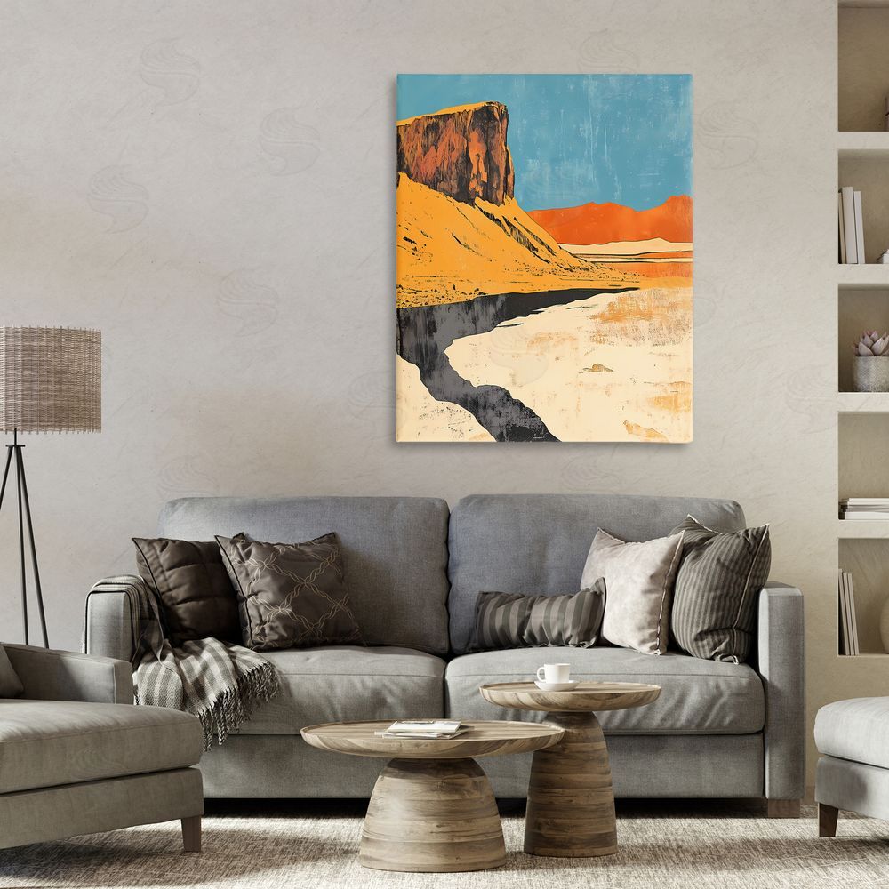 Walker Noble Canyon Pass Pathway Stretched Canvas Wall Art in Room