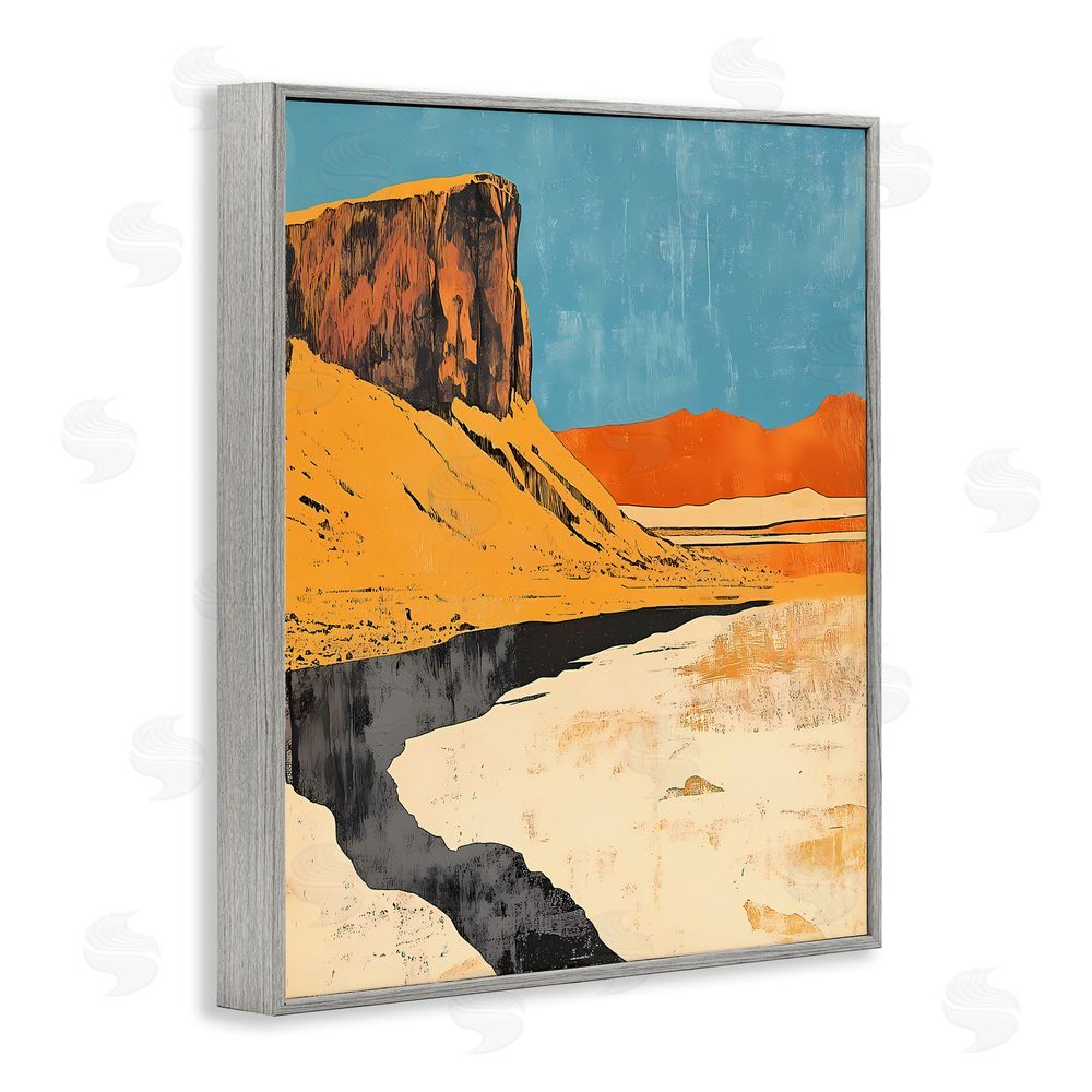 Walker Noble Canyon Pass Pathway Gray Framed Giclee Wall Art Print