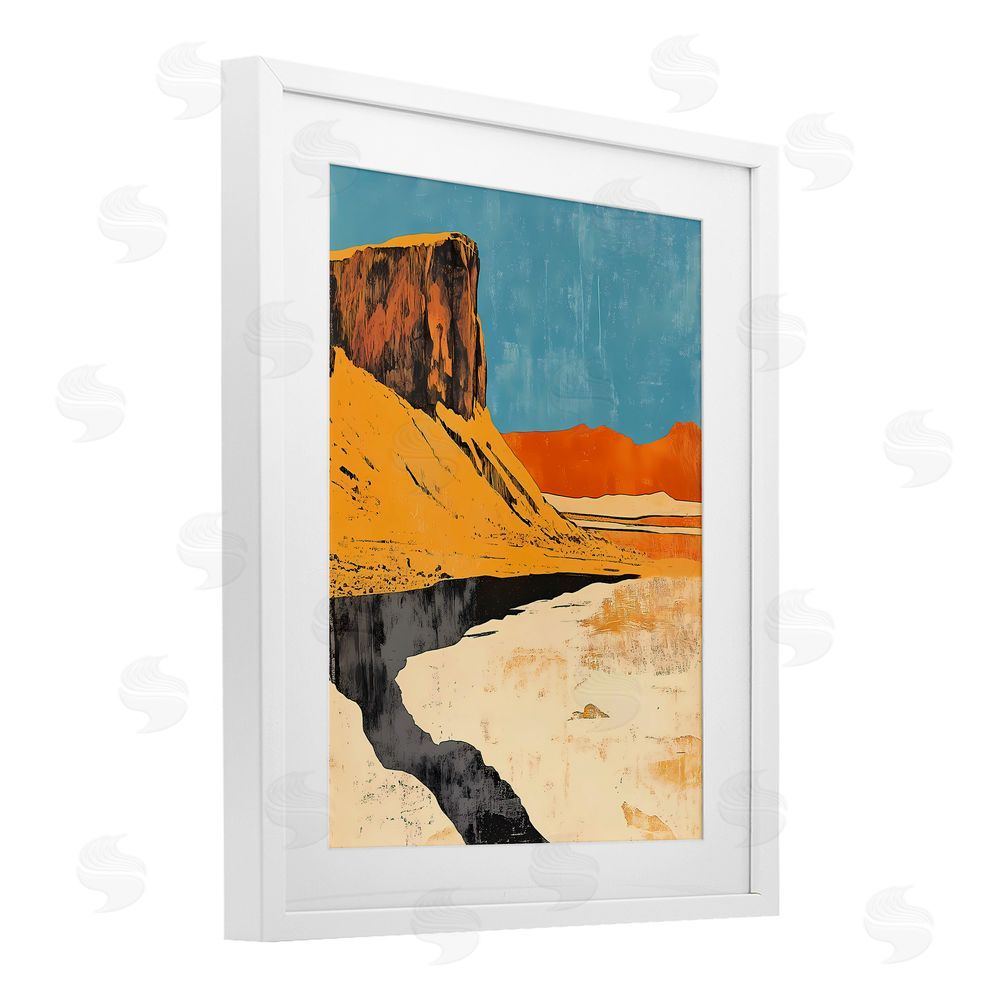 Walker Noble Canyon Pass Pathway White Framed Print Under Glass Wall Art