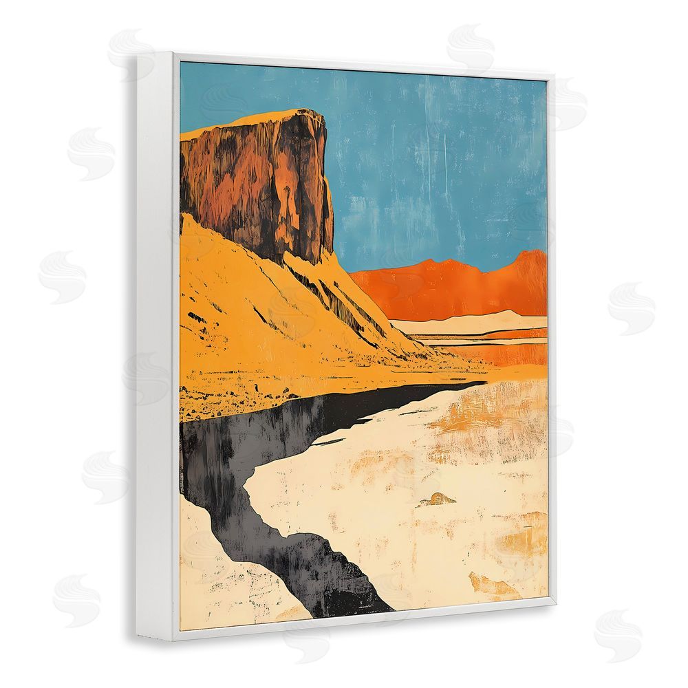 Walker Noble Canyon Pass Pathway White Framed Giclee Wall Art Print