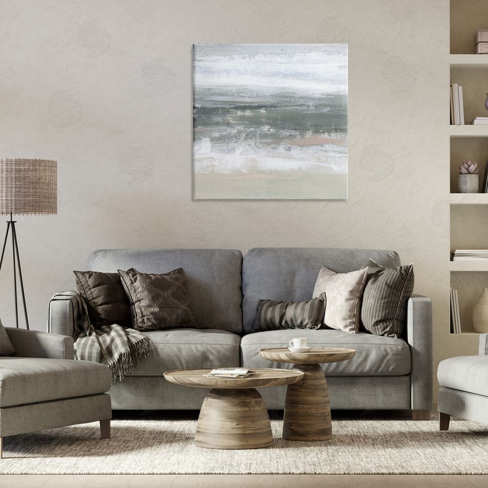 Ethan Harper Subdued Pastel Tides Stretched Canvas Wall Art Print in Room