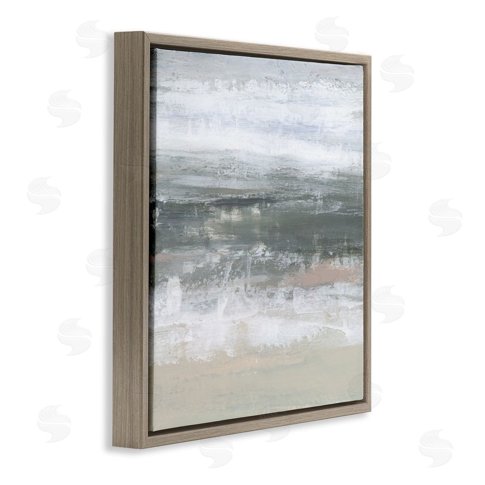 Ethan Harper Subdued Pastel Tides Brown Floating Frame Canvas Wall Art Print