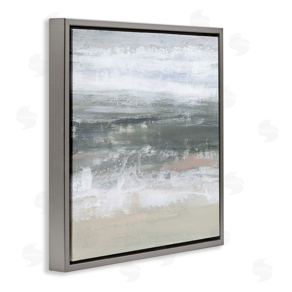 Ethan Harper Subdued Pastel Tides Gray Floating Frame Canvas Wall Art Print